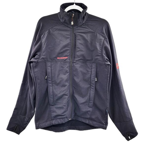 Mammut Black Embroidered Logo Zip-Up Long-sleeve Softshell Jacket Men's Size M - Picture 1 of 12